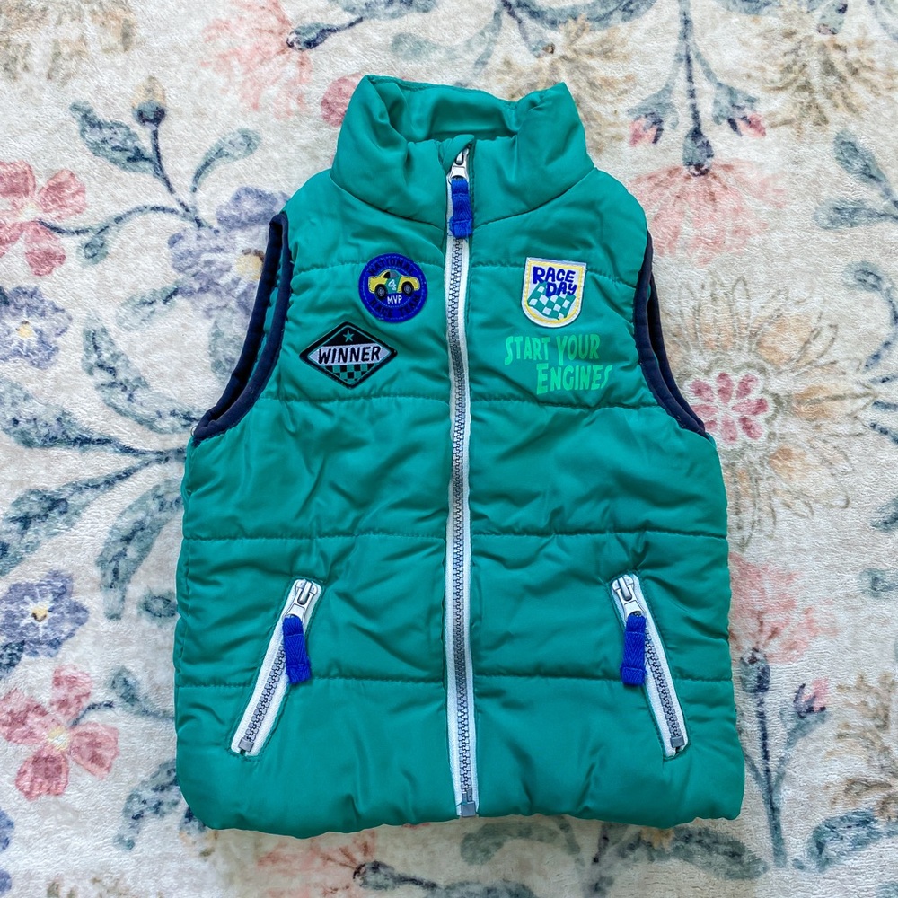 Kids Headquarters Green Racing Puffer Vest